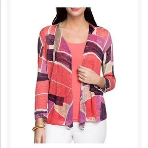 Nic+Zoë watercolor-like print cardigan